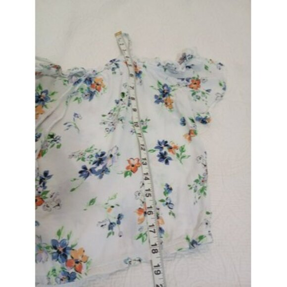 Bershka Floral Off-Shoulder Blouse With Spaghetti Straps Women Size L Multicolor - Picture 6 of 8